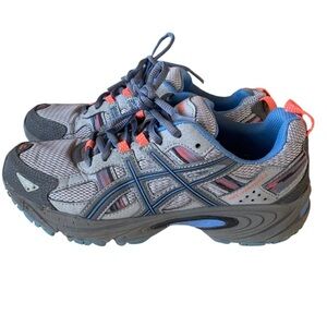 ASICS Womens Size 6.5 Gray Blue Gel-Venture 5 Athletic Sneaker Shoes T5N8N